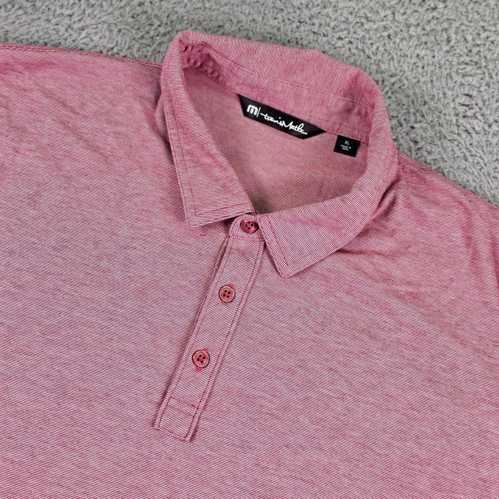 Travis Mathew Polo Shirt Mens XL Red‎ Golf Classic Embroidered Performance Peru